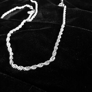 EXCLUSIVE 18K WHITE GOLD ROPE CHAIN 24” 4mm MADE IN ITALY *LIFETIME WARRANTY*